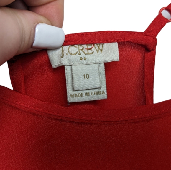 J. Crew Red Flowy Racerback Strappy Tank Top Size 10 ✨❤️ - Picture 6 of 13
